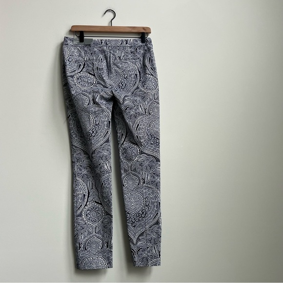 New Talbots Chatham Ankle Pants 4 NAVY Floral Paisley Stretch Pockets Career - Picture 11 of 15
